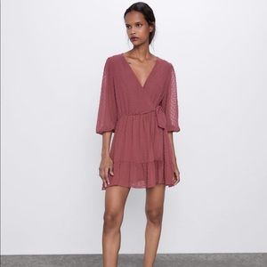 Zara Dusty rose Swiss dot romper